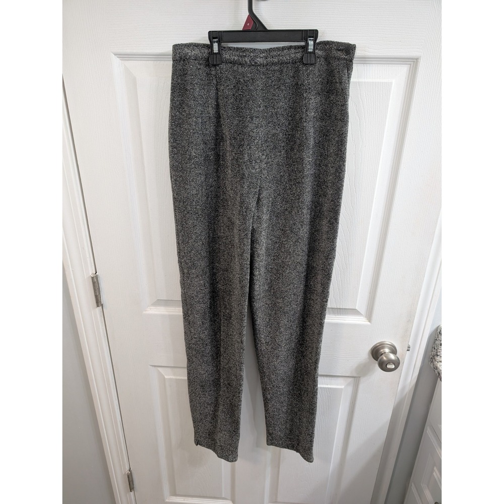 L'EQUIPE Trousers Women Grey Salt Pepper Tweed Made in Italy - Size TG 44 (8/10)